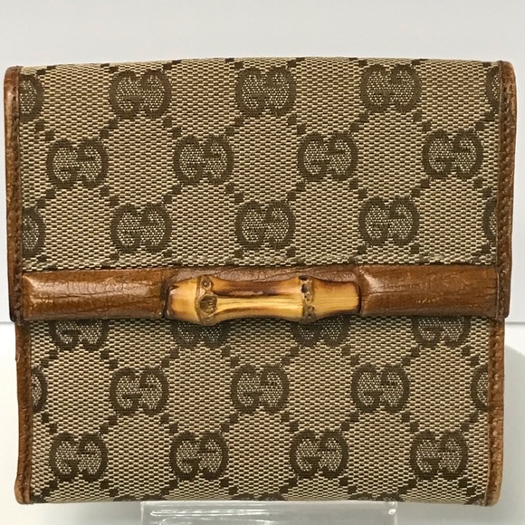 GUCCI Bamboo Canvas/Leather Bifold Wallet ππ₯ - Picture 14 of 17